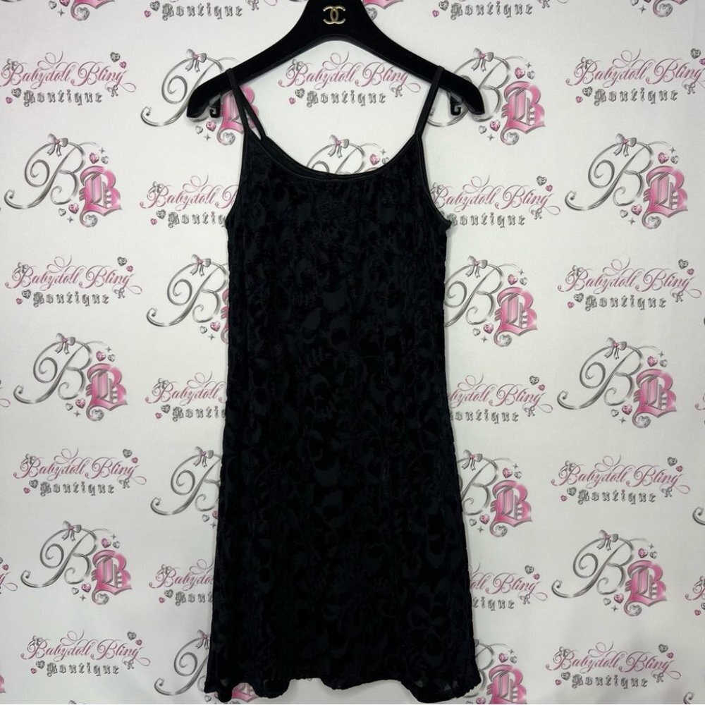 Jalate velour velvet paisley printed black dress tank style cute from Hawaii y2k